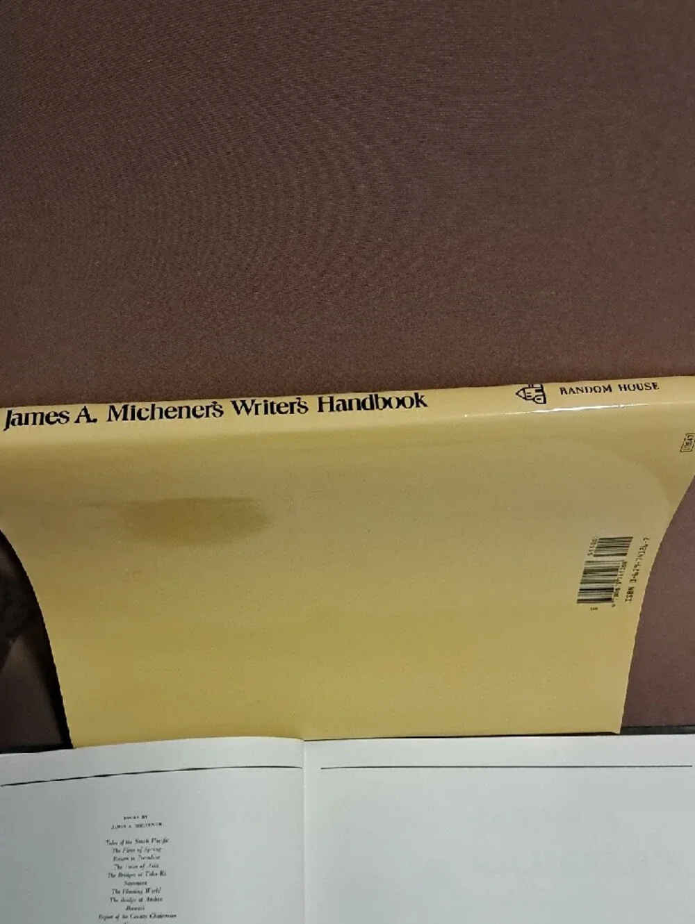 James A. Michener's Writer's Handbook — Yellow Cover
